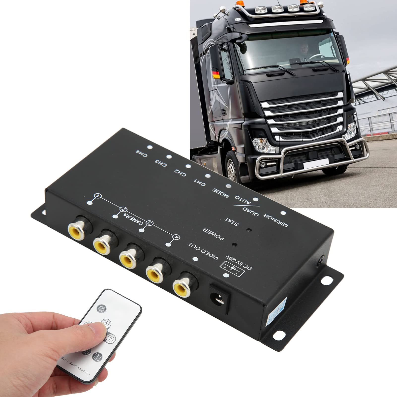 Répartiteur Vidéo Numérique Mobile Mini Répartiteur Vidéo 4 Canaux 720P Accessoires électroniques Automobiles Pour Bus Camions-citernes Bateaux Yachts