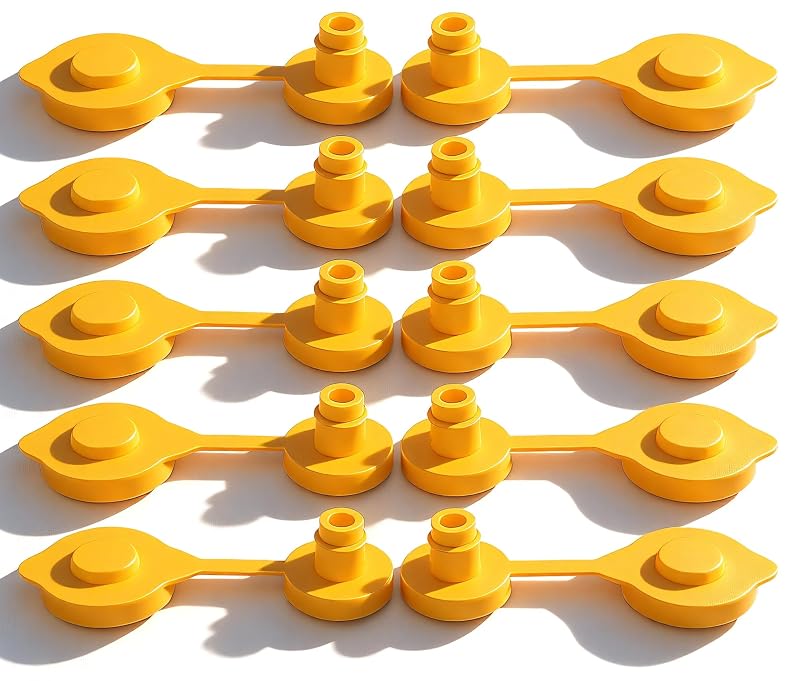 Kit com 10 Tampas Amarelas de Respiro para Galão, Bico Flexível com Vedação, MEAJOO