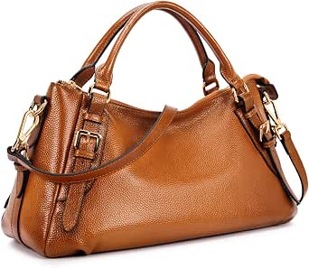 Kattee Soft Genuine Leather Satchel Purses Top Handle Crossbody Bags