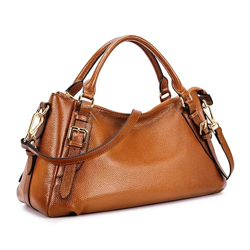 Kattee Women's Soft Genuine Leather Satchel Purses Top Handle Crossbody