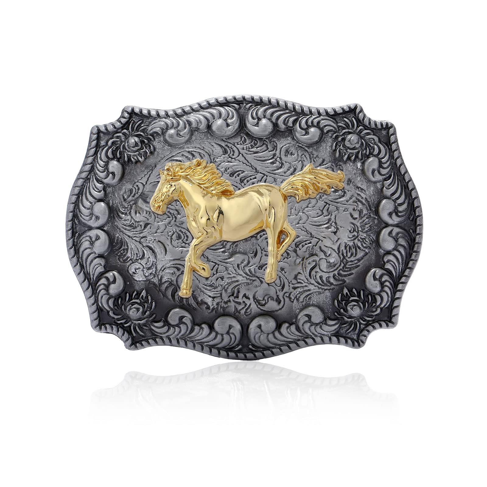 HUABOLA CALYN Long Horn Bull Belt Buckles for Men Women American Flag Texas Star Belt Buckles