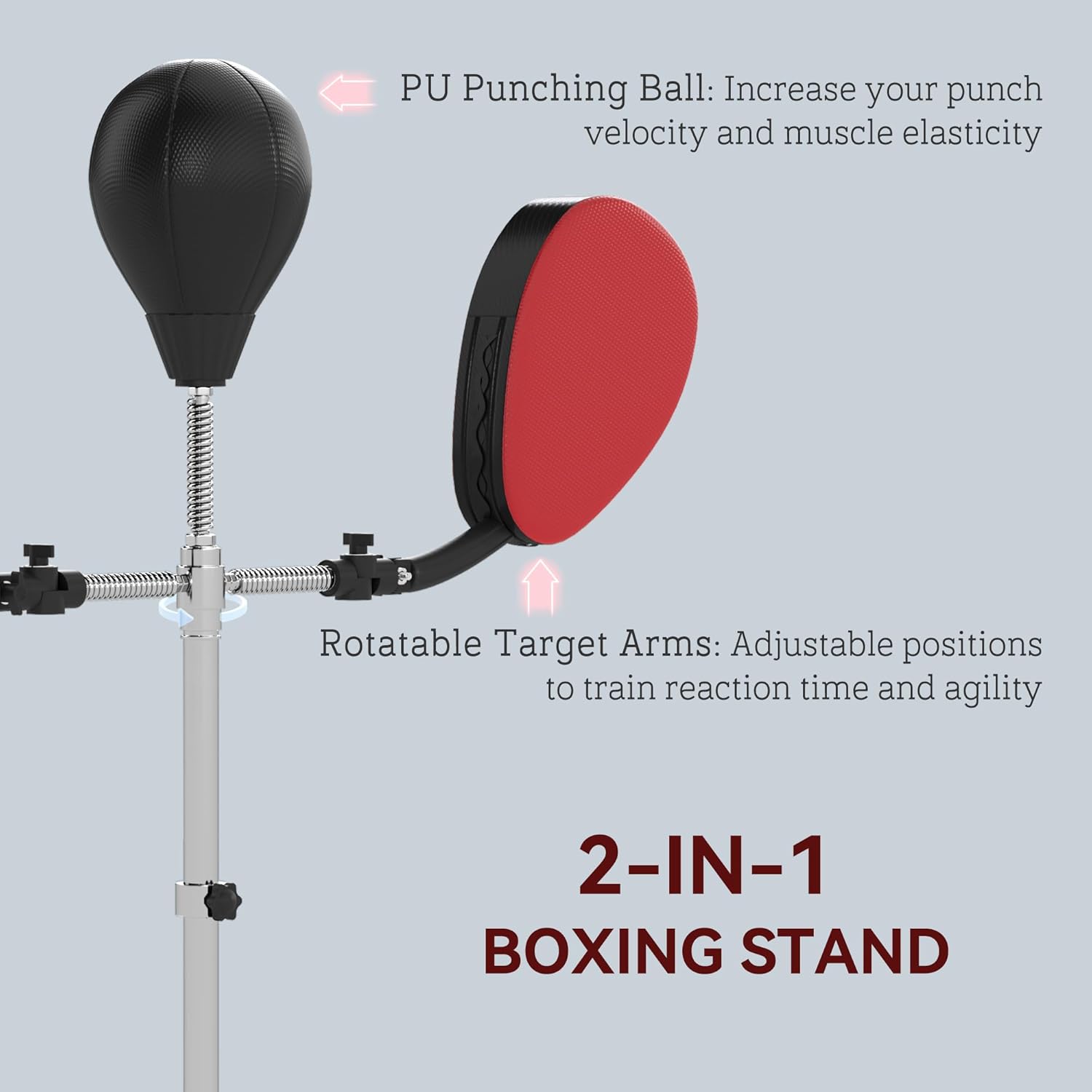 Premium Heavy-Duty Boxing Punch Bag with Adjustable Height Stand for Home Gym Workouts and Cardio Training