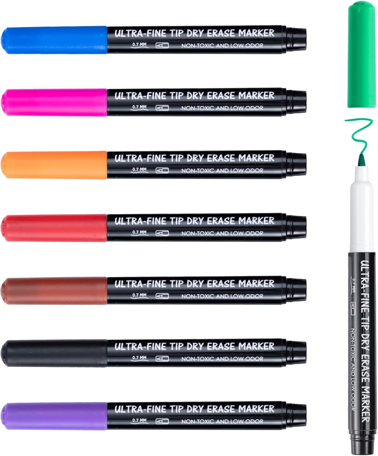 maxtek Dry Erase Markers Ultra Fine Tip, 0.7mm, Low Odor, Extra Fine Point Dry