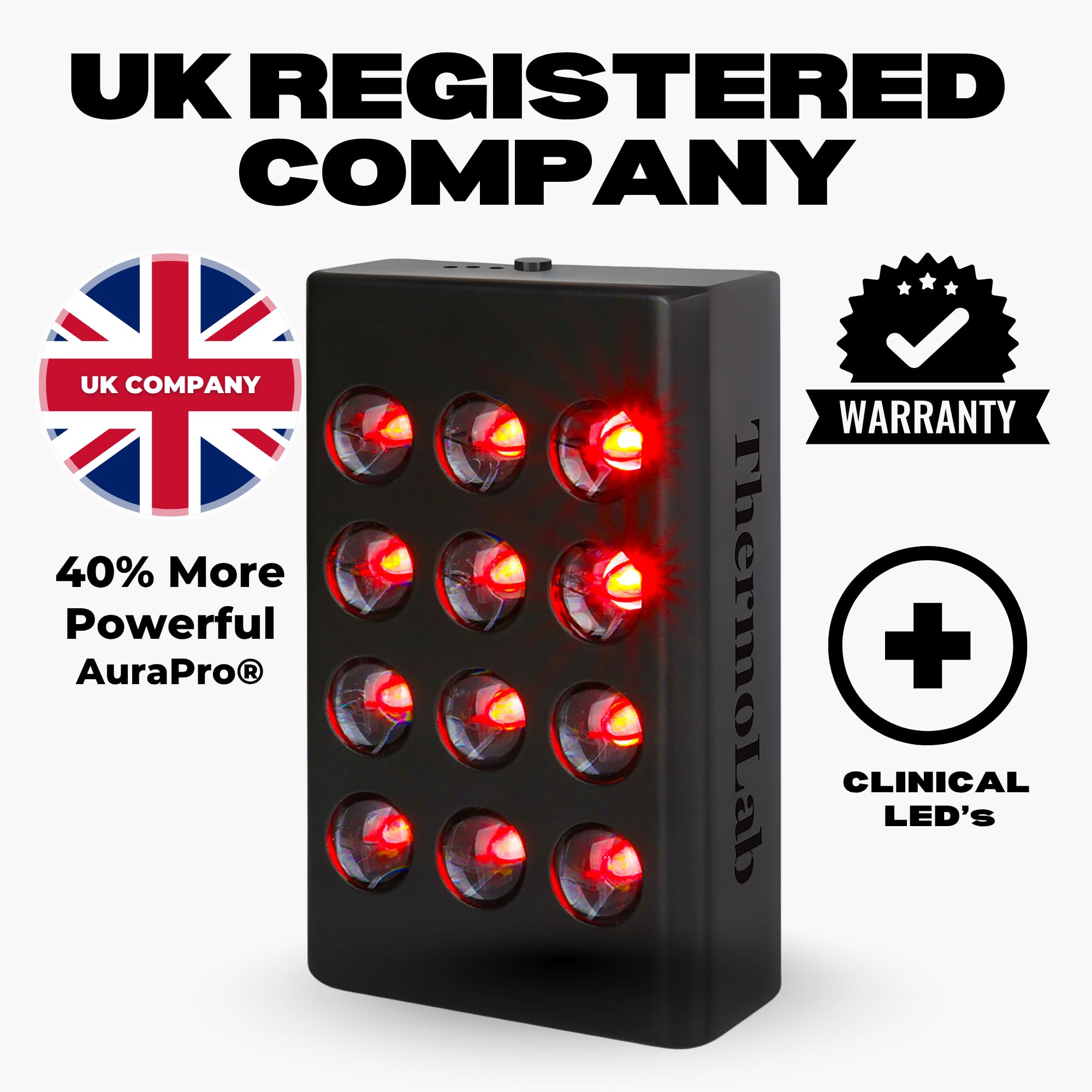ThermoLab Lampada per terapia a luce rossa, pannello LED ricaricabile portatile con luce da 660 nm e 850 nm per benessere, relax ed energia, terapia a infrarossi compatta per casa e viaggi - Aura Pro