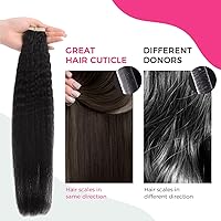 Vista 121 de Lashey Extensiones de Cabello Humano con Cinta Adhesiva Negro Natural 100% Remy Cabello Humano Liso Extensiones de Cabello con Cinta Largas de 24