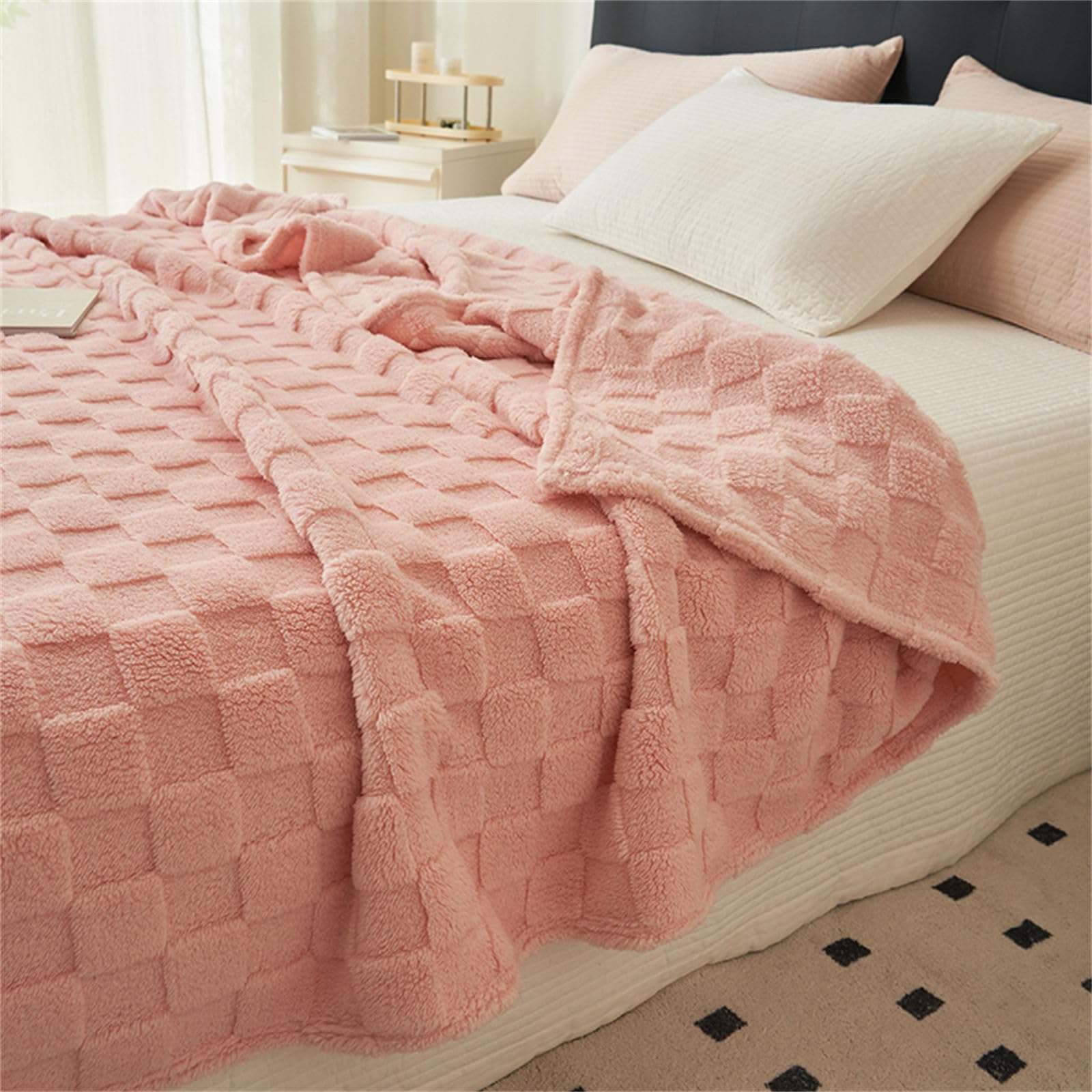 Chickw11 Coperta di Flanella, Tinta Unita Stile Semplice Morbida