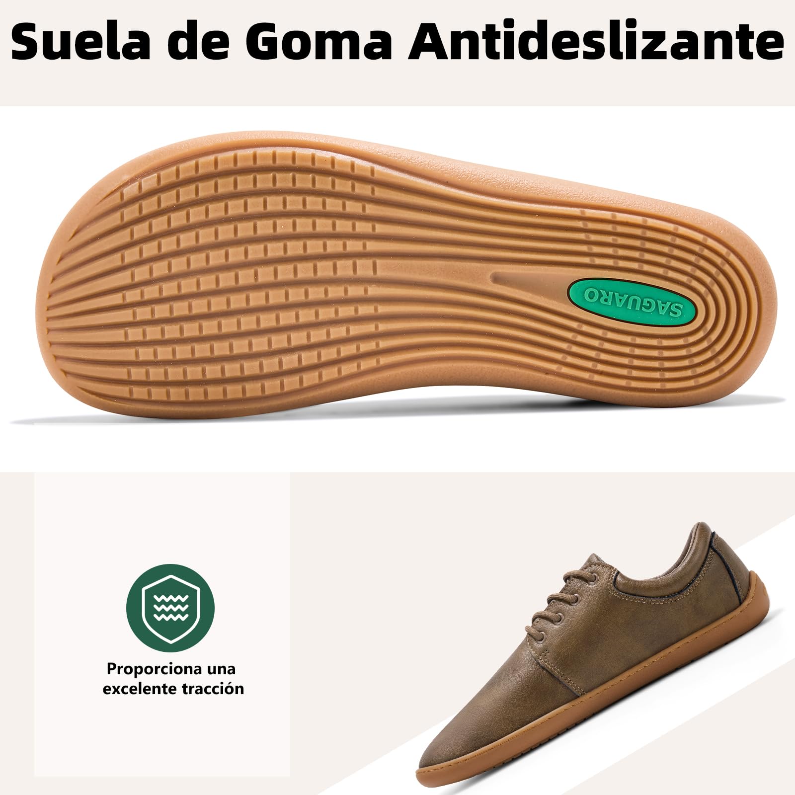SAGUARO Zapatillas Minimalistas Barefoot Hombre - con Puntera Ancha, Noble II, Talla 36-48