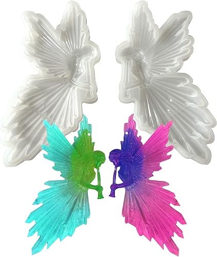 Molde de resina epoxi de hada de ángel, molde de silicona para flauta de juego para manualidades, manualidades, decoración de tartas, regalos hechos