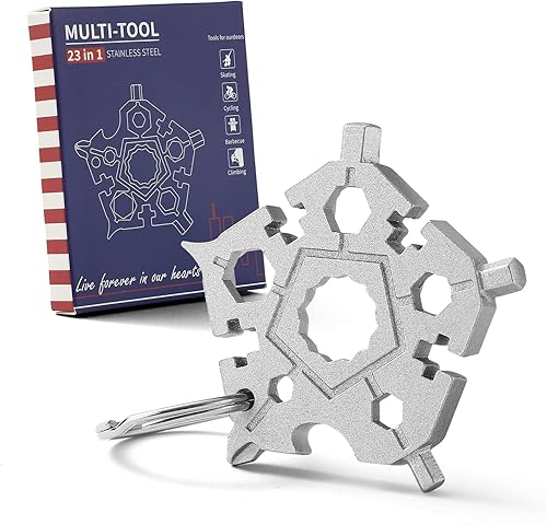 Multiherramienta de copo de nieve 23 en 1, herramienta portátil de supervivencia al aire libre, multiherramienta de bolsillo de acero inoxidable,