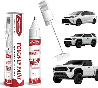 Autopermax 040 Super White/Ice Cap Car Touch Up Paint for Toyota, Color Accurate Two-In-One Car Paint Scratch Repair Pen, Professional Scratch Remover for Vehicles Chips and Nicks Scuff