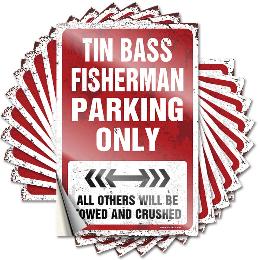 Christmas, Tattoo Funny Tumbler Quote Stickers, Southern No Residue Decals for Luggage | Dry Party Favor Custom Tin Bass Fisherman Parking Only(8X12CM)