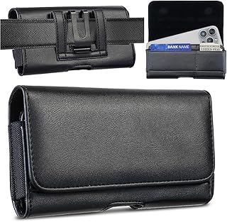 for Samsung Galaxy S24 Ultra S23 Ultra S22 Ultra S21 Ultra 5G Note 20 Ultra Note10+ Plus Holster Case Belt Clip Case Leather Pouch Magnetic Closure Pouch Built in Card Holder For S24+ S23+ S22+
