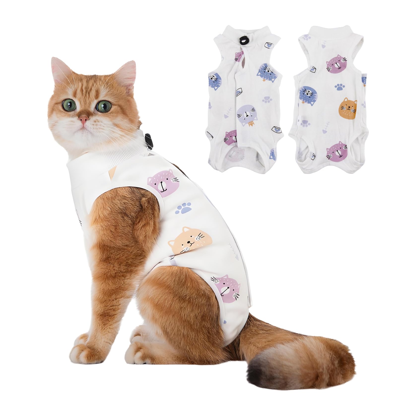 Cat Professional Recovery Suit，Body Suits for Abdominal Wounds or Skin Diseases，E-Collar Alternative for Cats, Onesie Cat Clothes After Surgery Collar & Cone Alternative — view 19