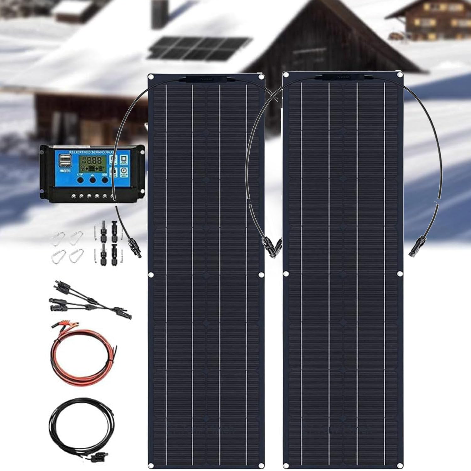 Panel Solar Portátil Ligero De 200 W, 400 W Y 800 W, Panel Solar Monocristalino Flexible, Kit De Panel Solar, Alta Eficiencia, Ultraligero Y Portátil.,400W