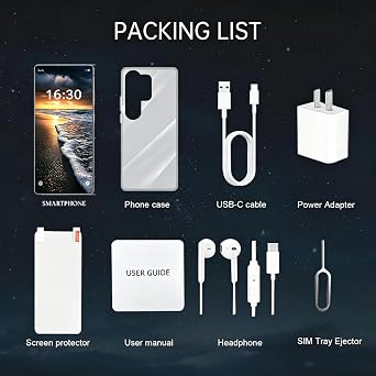 C25 Ultra Unlocked Phones, 8GB+256GB Android 14 Smartphone