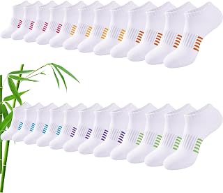 Bamboo Socks Women 6/12 Pairs,Breathable Athletic Socks Running Socks with Cushioning,Sweat-Absorbent Short Models Size 35-38 39-42 Multicolors,Gift for Women Summer
