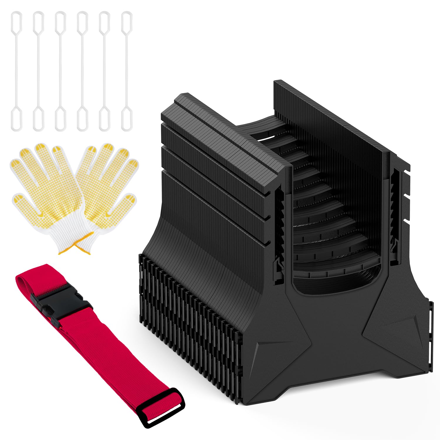 20 Feet RV Sewer Hose Support | Height Adjustable Flexible and Durable Frame Sewer Hose Support | Easy to Set Up, Dumping Quickly and Securely, Comes with Gloves, Secure Rubber Band and Carry Strap