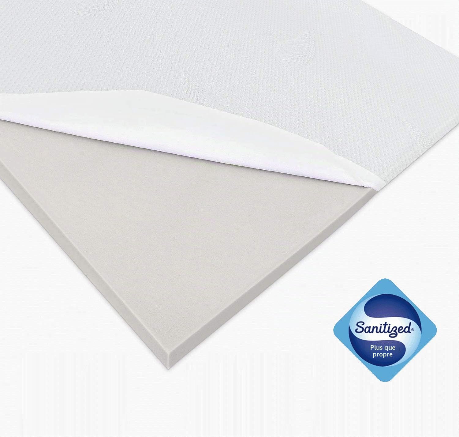 MICAMAMELLAMA Surmatelas en Mousse Haute densité avec Sensation viscoélastique (90x180x6)