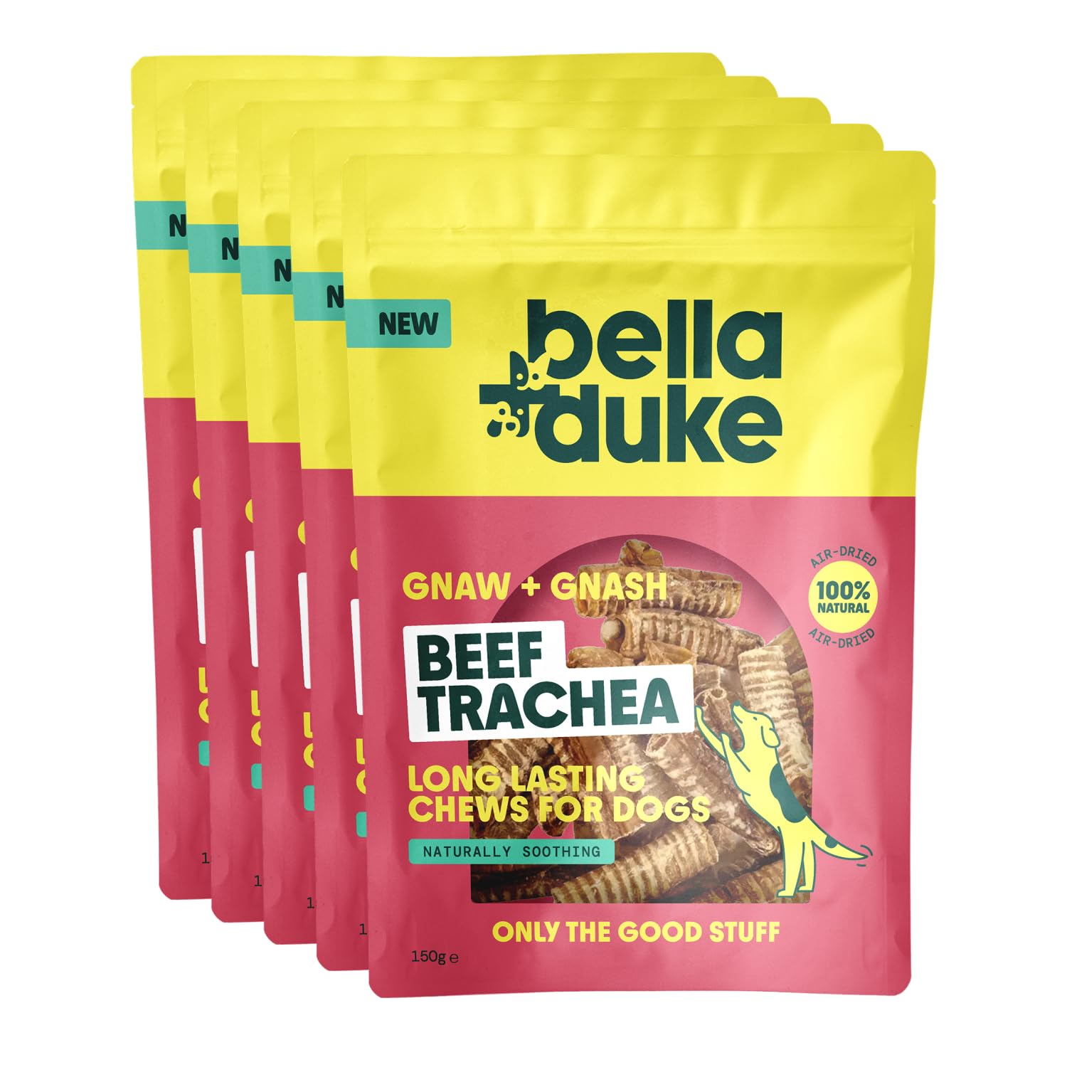 Bella+Duke Beef Trachea for Dogs 5 Pack - Long Lasting Chew Snacks for Dogs - Natural Alternative to Dental Sticks - For Clean Teeth & Strong Chewing Muscles - 100% Natural Grain-Free Dog Treats — image 1