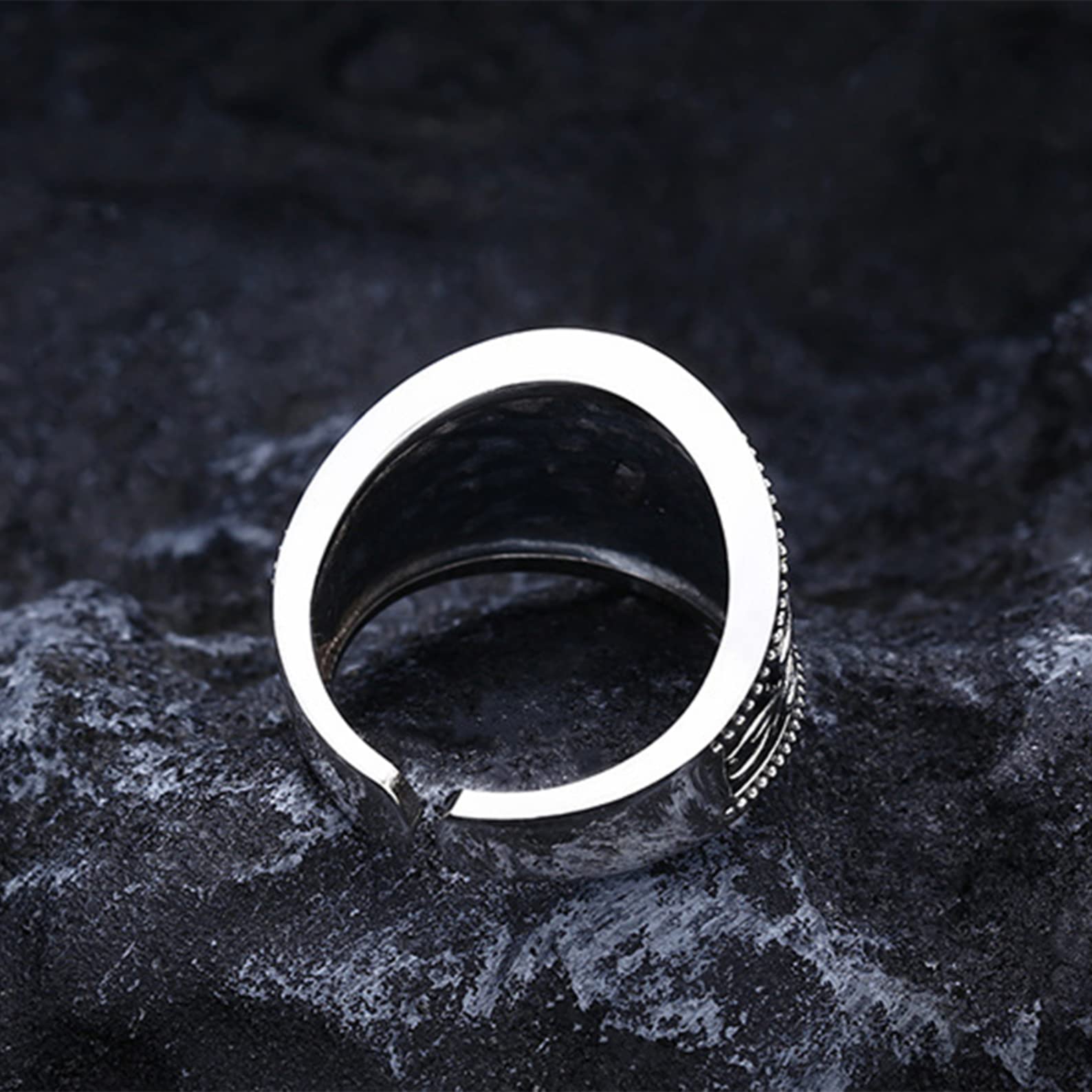 Anello vintage da uomo in argento sterling S925 placcato oro con croce e stella, fatto a mano, accessori per gioielli