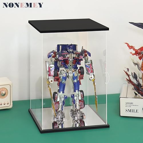 Miniatura 7 de NONEMEY Vitrina de acrílico transparente con luz de control remoto para 400% Bearbrick, modelo a prueba de polvo, caja organizadora para