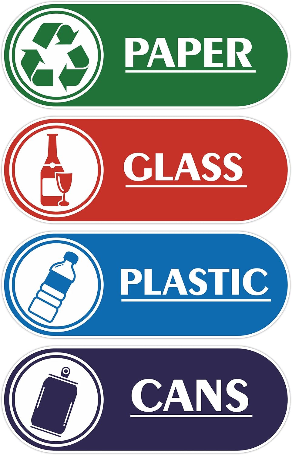 6PCS Recycle Sign Stickers for Trash Bins,Self-adhesive Waterproof Trash Recycle Stickers, Recycling Labels for Trash Can, Home, Office, Apartment, Hotel, School and Public Area