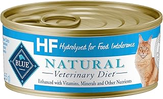 Blue Buffalo Natural Veterinary Diet HF Hydrolyzed for Food Intolerance Wet Cat Food, Salmon 5.5-oz cans (Pack of 24)