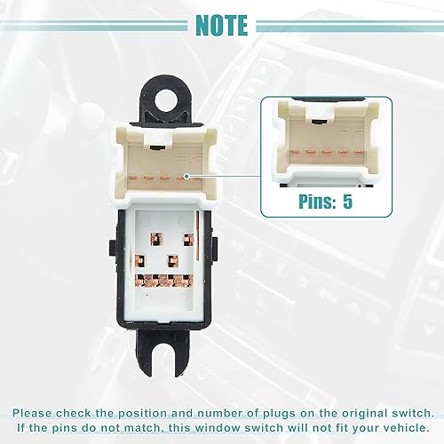 Miniatura 6 de ACROPIX Interruptor de elevalunas eléctrico para el lado del pasajero para Nissan Rogue 2013-2015 No.25411AX010254111VX0A - Paquete de 1 negro