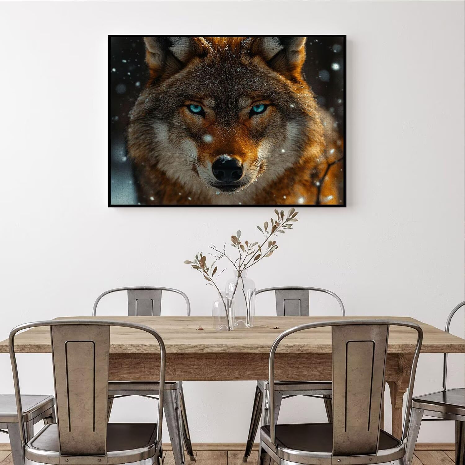 Puzzle 1500 sztuk Wilk Trudne drewniane puzzle, n-397 | Niemożliwe wyzwanie, inteligentna gra zręcznościowa, gry logiczne dla całej rodziny, pomysł na prezent, śnieg