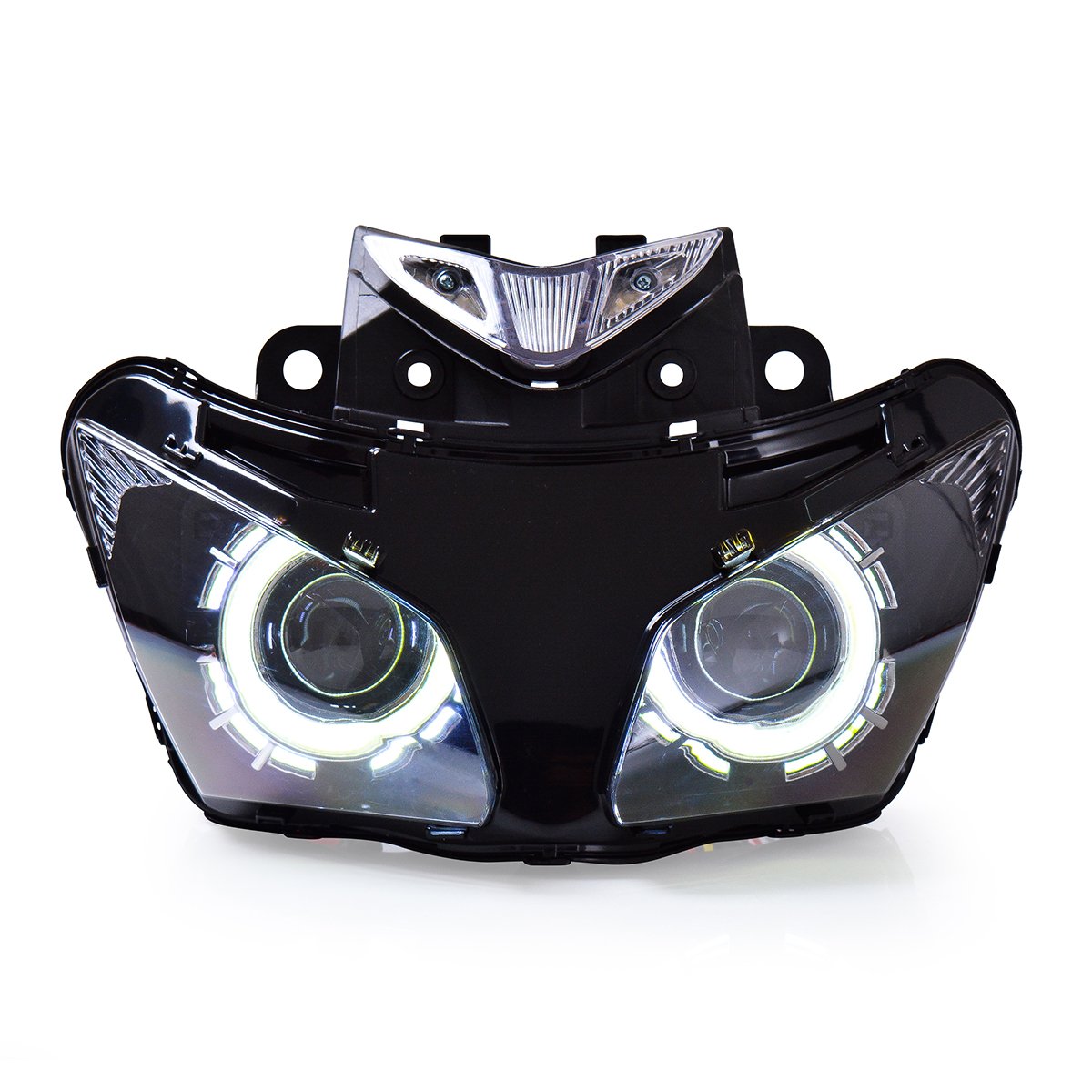 Amazon Com Kt Led Headlight Assembly For Cbr500r 13 15 White Angel Eyes Custom Modified Motorcycle Sportbike Front Head Lamp High Low Beam Drl Automotive