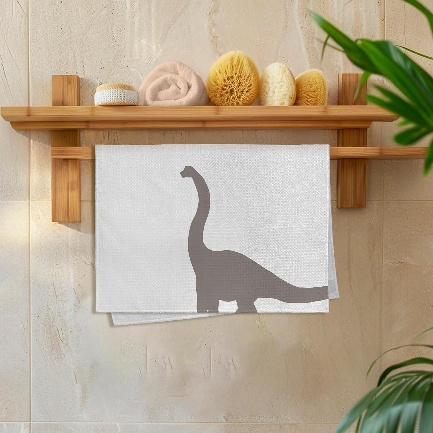 Boys Kids Dinosaur Hand Towels for Bathroom Set of 4, Boys Bathroom Decor, Dinasours Gifts Dish Tea Towels for Kitchen, Dinosaur Towels for Boy Kids, 16x24 Inch