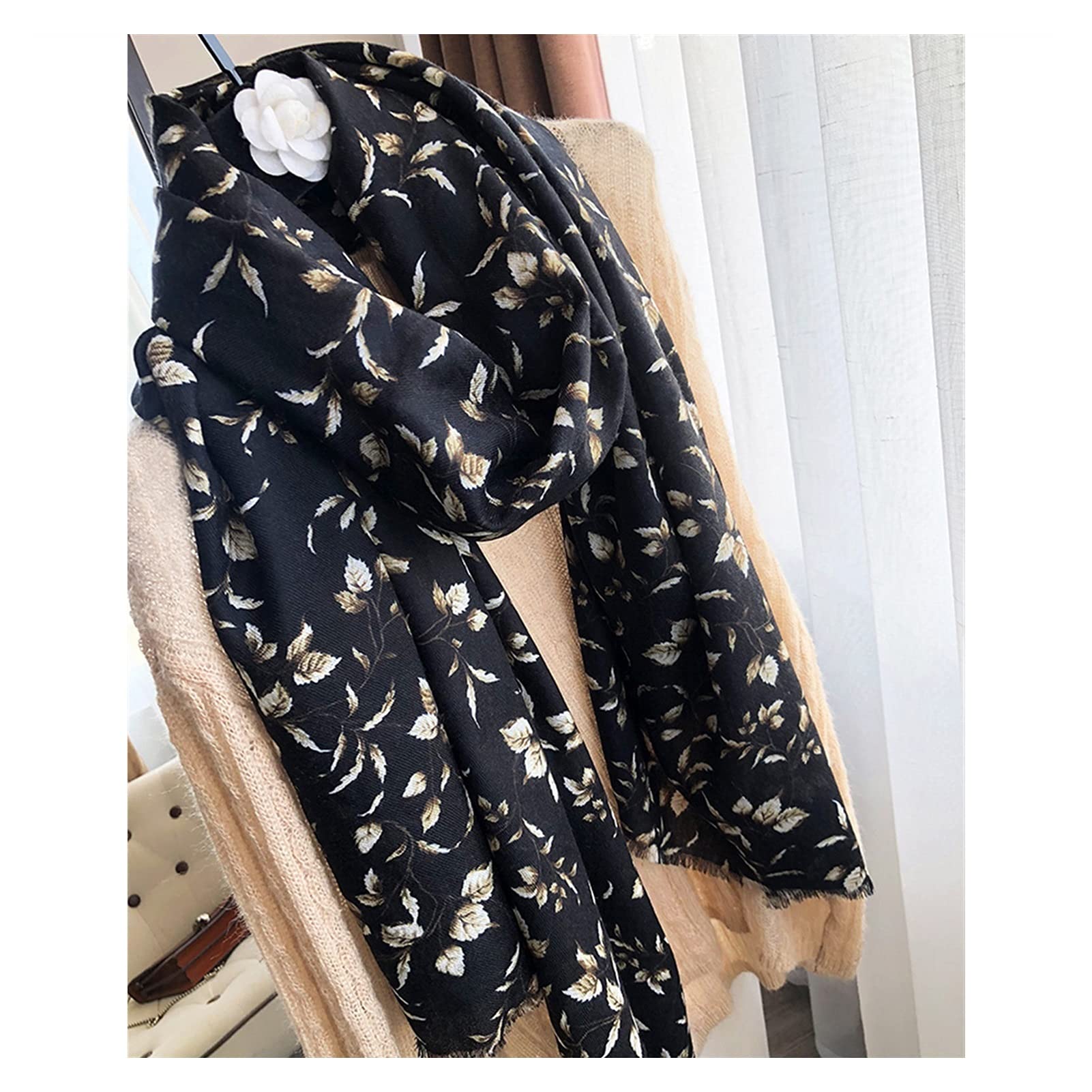 Damen Schal Gedruckt Blumenkaschmir Schal Frauen Weiche Frauen Luxus Frühling Herbst Winter Mode Big Wrap Lange Schal 200-100cm Herbstschal Winterschal (Color : A, Size : 100-200 cm)