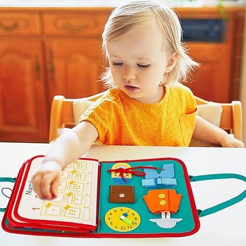 Miniatura 6 de Tablero de actividades Montessori para niños pequeños, libro ocupado para niños y niñas de 1, 2, 3, 4 años, juguetes sensoriales educativos para