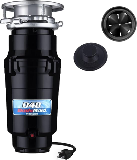 Déchets 10-US-WM-048-3B Élimination des ordures Système de broyage des déchets d'aliments en acier inoxydable anti-jam, 1/3 HP Compact, noir