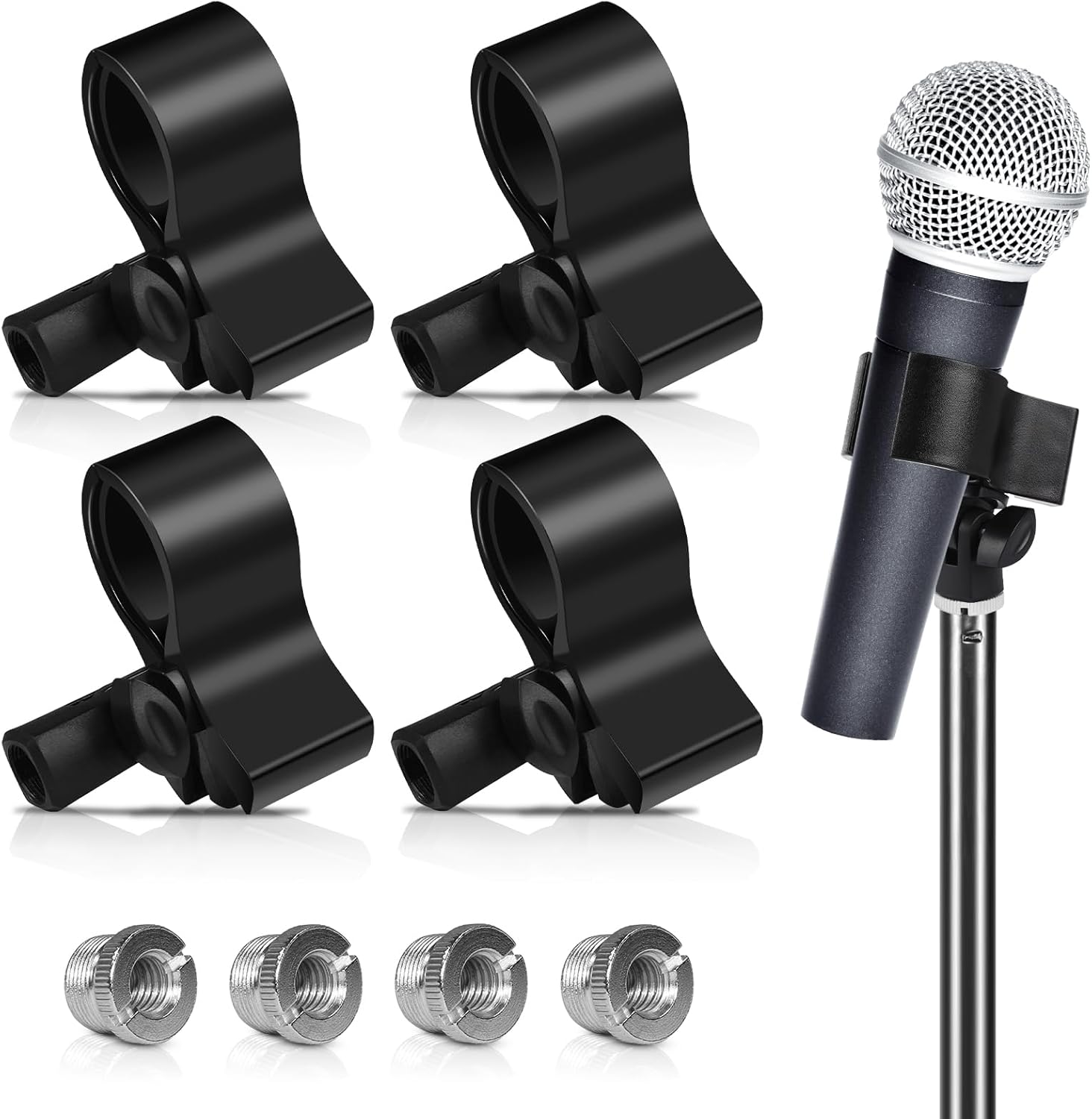 Mic Clip Holder, 4PCS Adjustable Microphone Holder Clip Microphone Clip