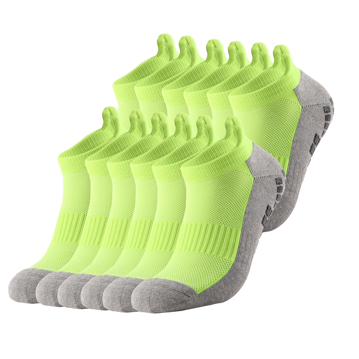 Calcetines de compresión de tobillo para hombres y mujeres, 2/4/6 pares, calcetines de compresión de corte bajo con soporte de tobillo, verde fluorescente, 12 pares, 12 Pares Verde