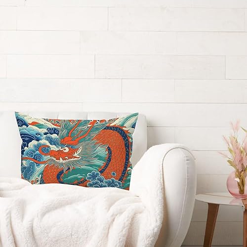 Vista 326 de ArogGeld Chinoiserie - Funda de cojín con estampado de leopardo y guepardo fucsia, con manchas de animales de vaca, color rosa oscuro, decoración