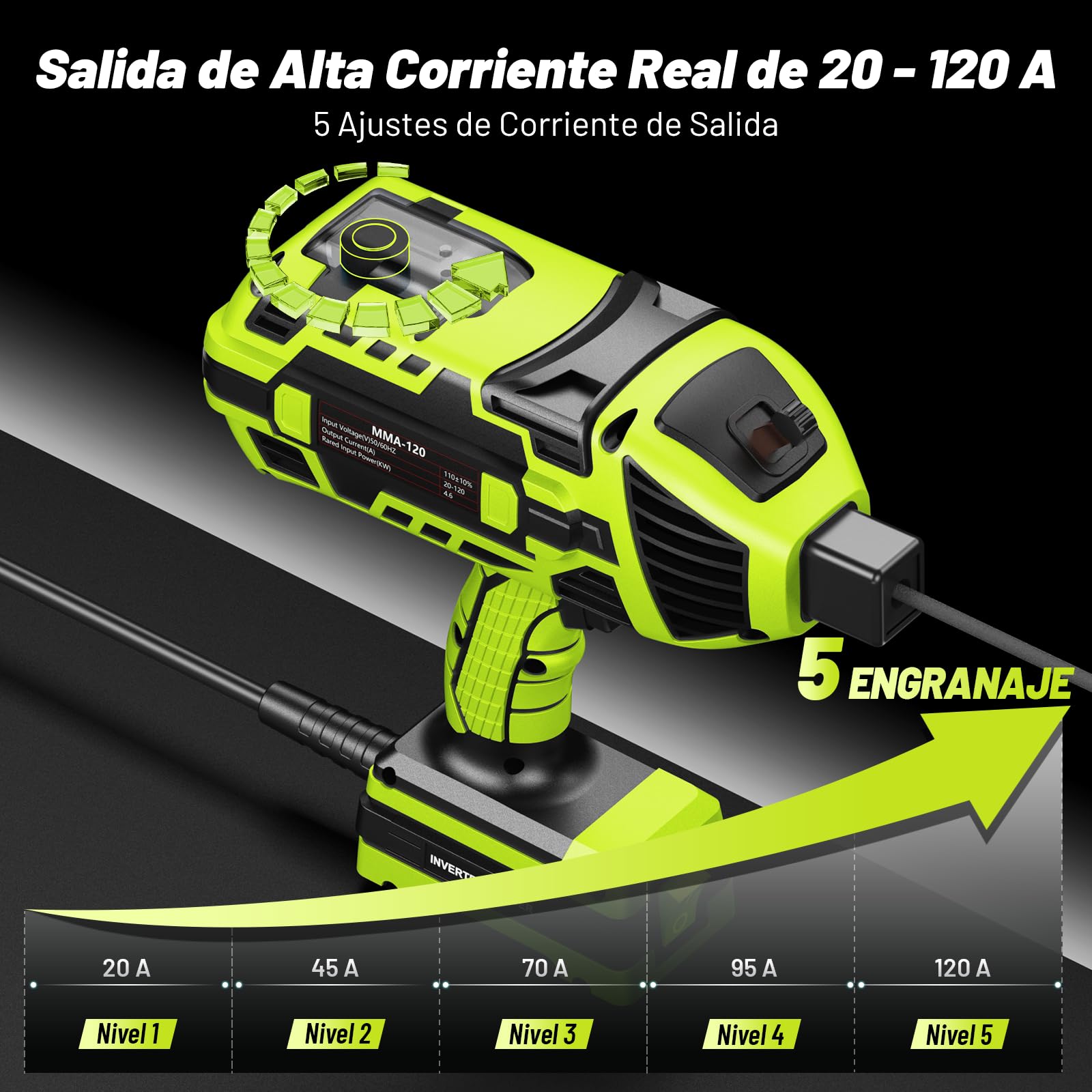 SEESII 220 V Soldador al Arco - FA202G Soldador Eléctrico Arco de Mano con IGBT y Ajuste Variable de Corriente para Varilla de Soldar 2,4 mm - 3,2 mm