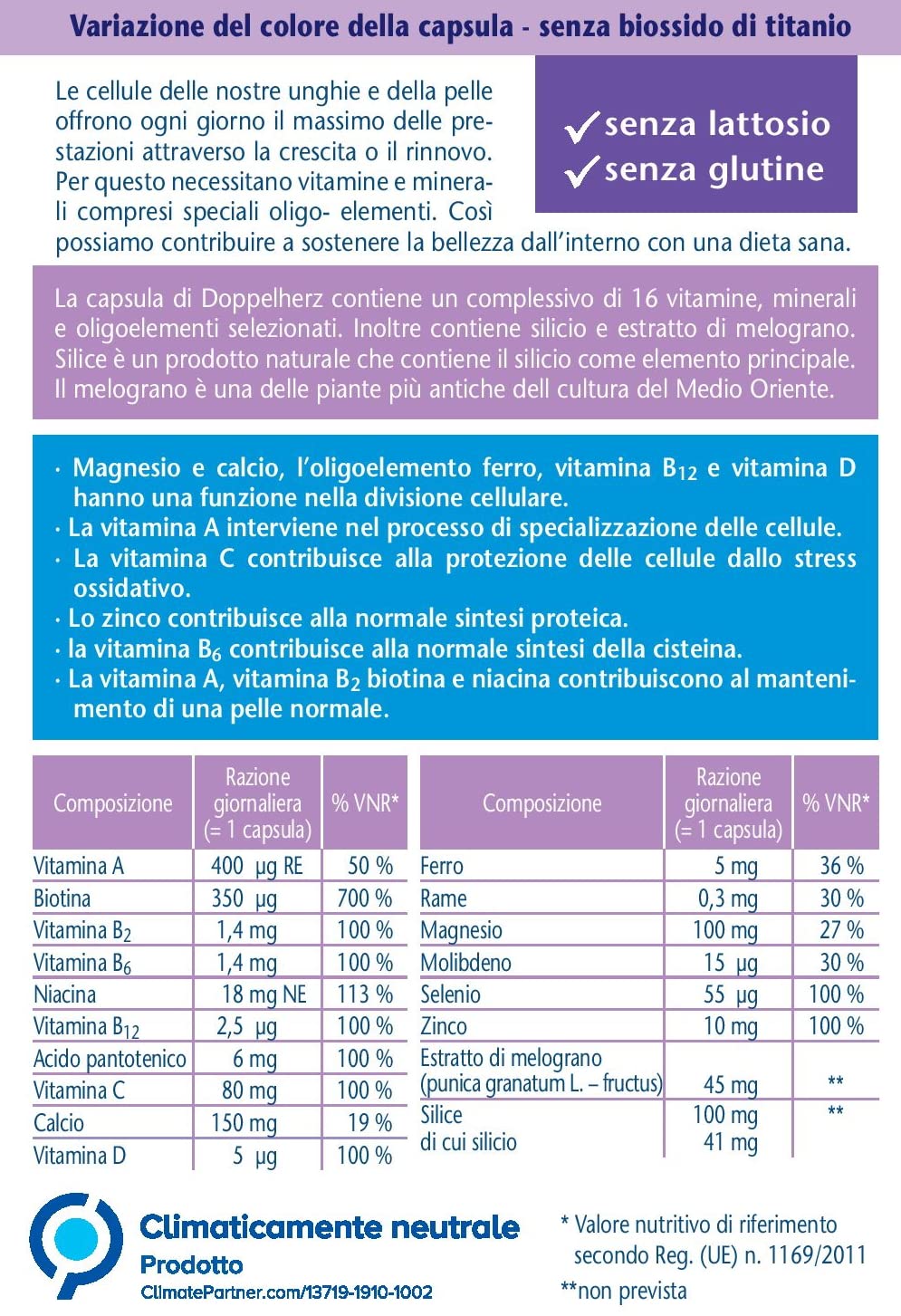 Unghie Forti EXTRA – Integratore per Unghie Fragili con Biotina, Zinco e Selenio – con Silice ed Estratto di Melograno – 30 Capsule – Senza Glutine e Senza Lattosio – 1 al Giorno - Doppelherz