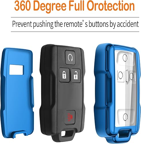 Miniatura 5 de Sindeda Funda para llavero Chevrolet con llavero de protección completa, compatible con Silverado Suburban Tahoe Colorado GMC Sierra Yukon Canyon,