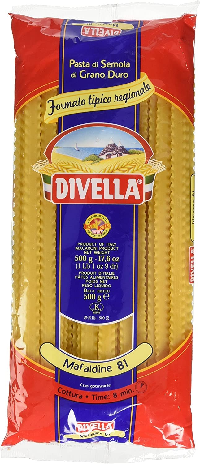 20 pastas Divella 100% Italiano N° 81 Mafaldine 500 gr