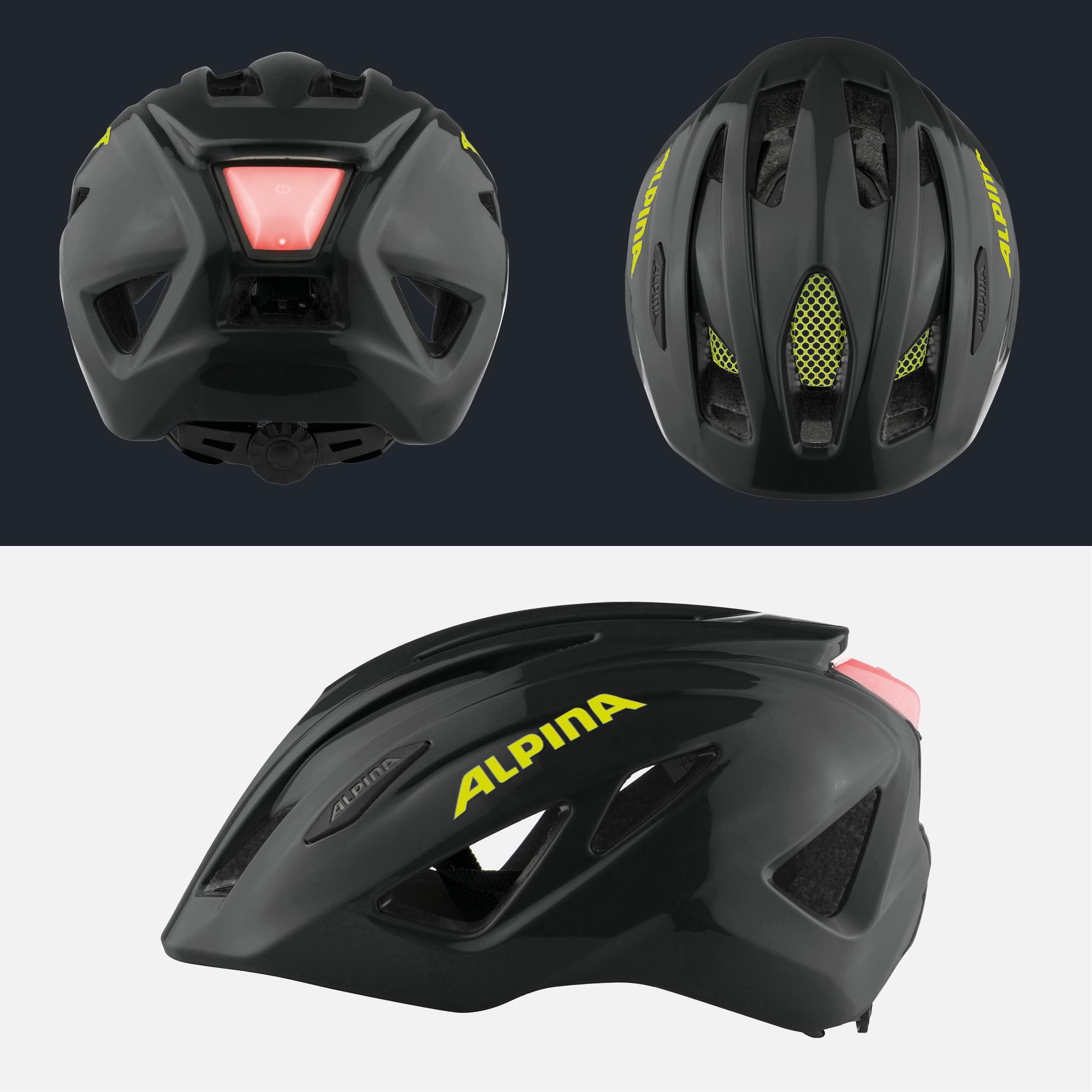 ALPINA PICO Flash Helm 2025 Black Neon Gloss