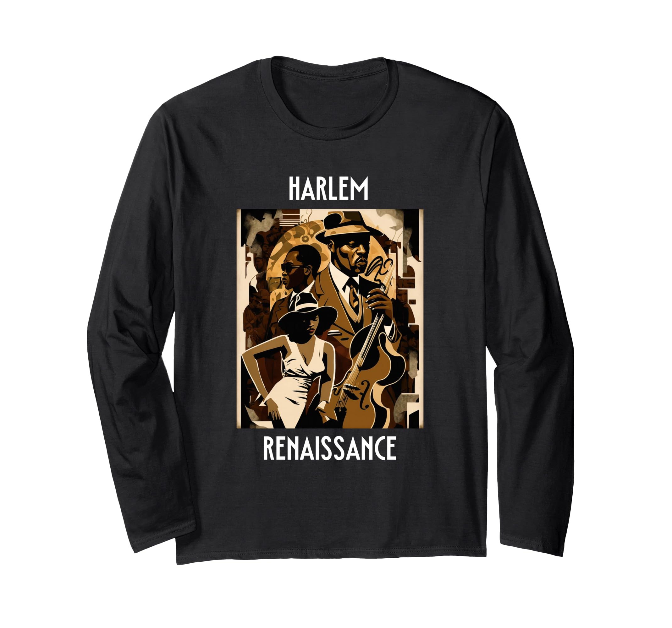Harlem Renaissance 1920s Black History Month Abstract Art Long Sleeve T-Shirt