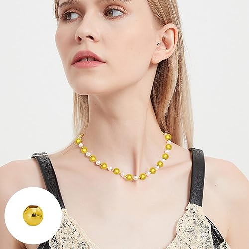 Miniatura 4 de 200 cuentas redondas de 0.315 pulgadas (0.315 in), cuentas espaciadoras de metal, cuentas espaciadoras sin costuras, cuentas de bola sueltas