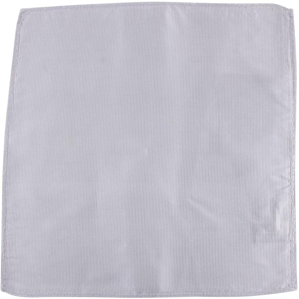 Knightsbridge ネックウェア メンズ リブ編み シルク ポケット スクエア - シルバー, シルバー, One Size