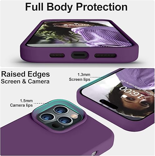 Miniatura 3 de Vooii Funda compatible con iPhone 14 Pro Max, forro de microfibra antiarañazos, silicona líquida de alta calidad, ultradelgada, a prueba de golpes,