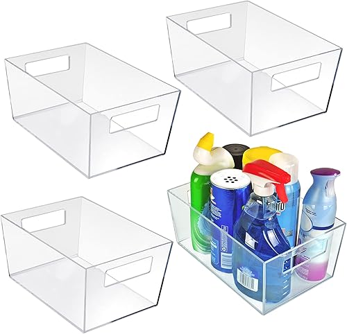 Miniatura 5 de Azar Displays 556239 XL - Organizador de plástico transparente con asa, almacenamiento de despensa, organizador de cocina y refrigerador, contenedor