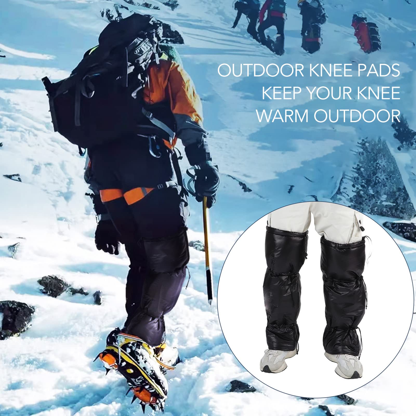 Waterproof Motorcycle Knee Pads, Brace Motorcycle Leg Guards, Warm Motorcycle Knee Leg Sleeve Pad with Zipper, for Outdoor Sports Ski Snowboarding Cycling Arthritis