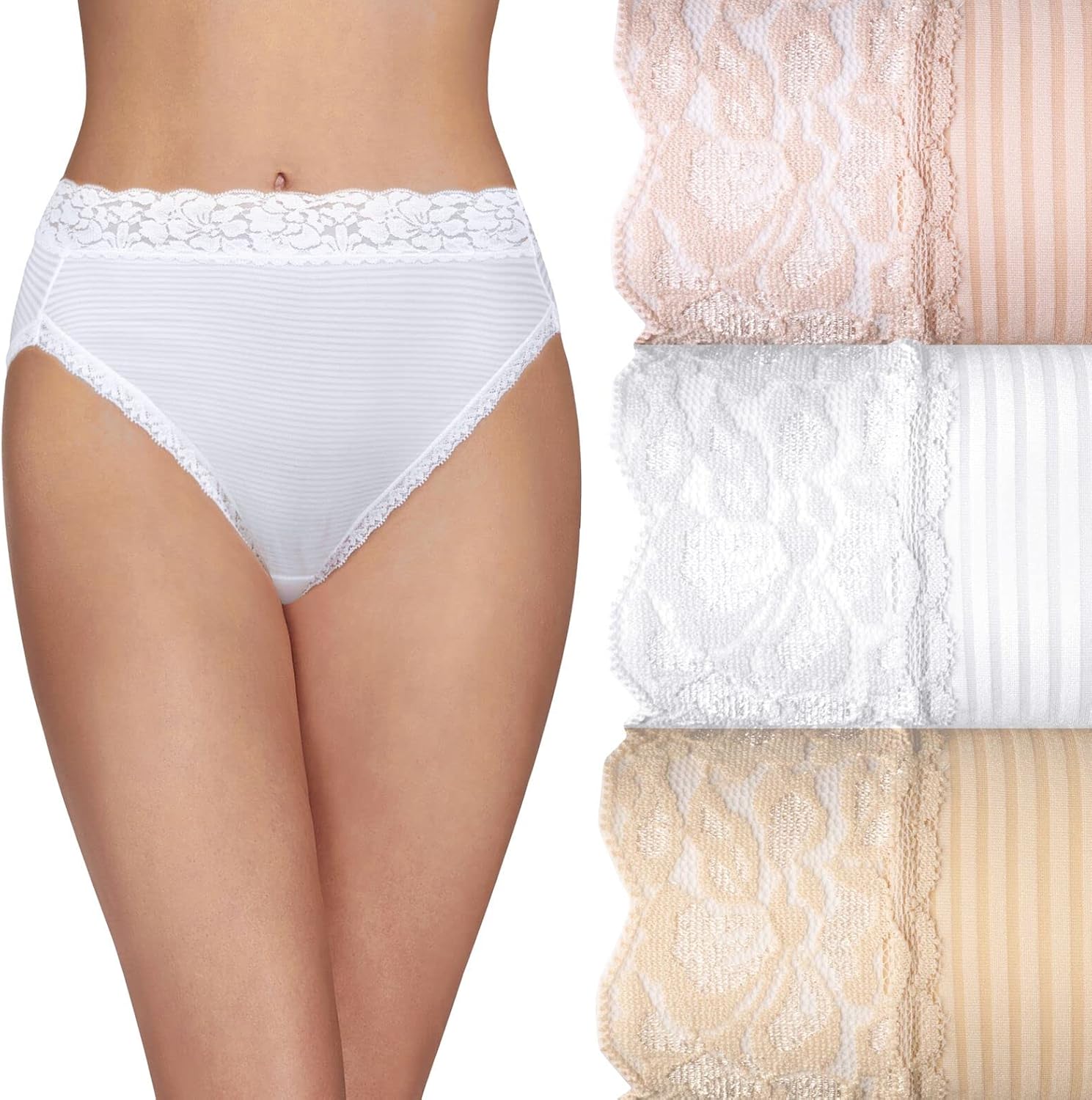 Vanity Fair Women’s Flattering Lace Panties: Lightweight & Silky with Superior Stretch