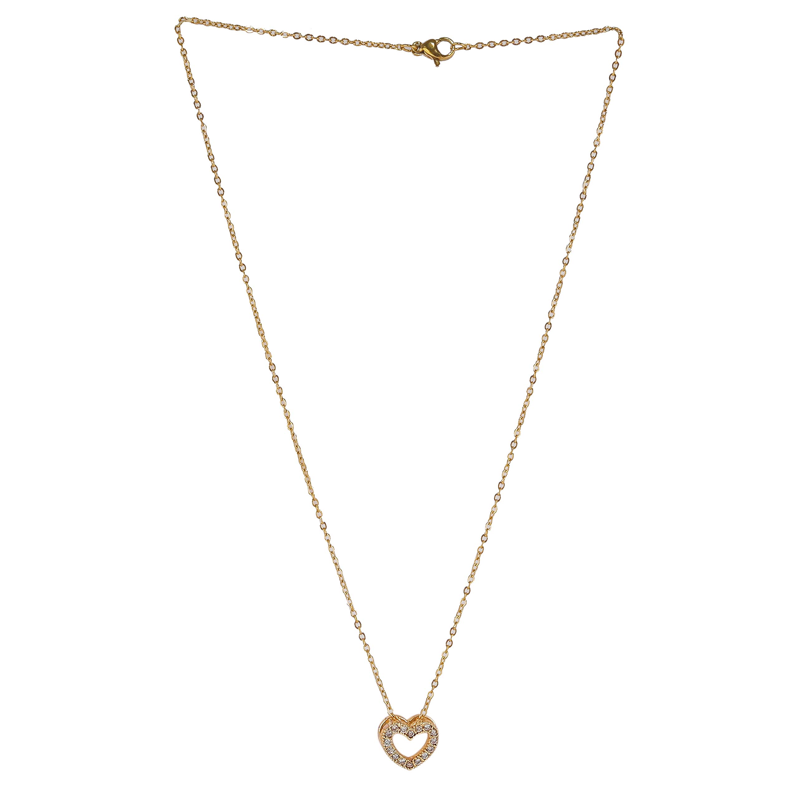 Brado Jewellery American Diamond One Gram Gold Plated Love Heart Necklace Golden Chain Pendant for Women and Girls (B08MCHW34G) Amazon Price History, Amazon Price Tracker